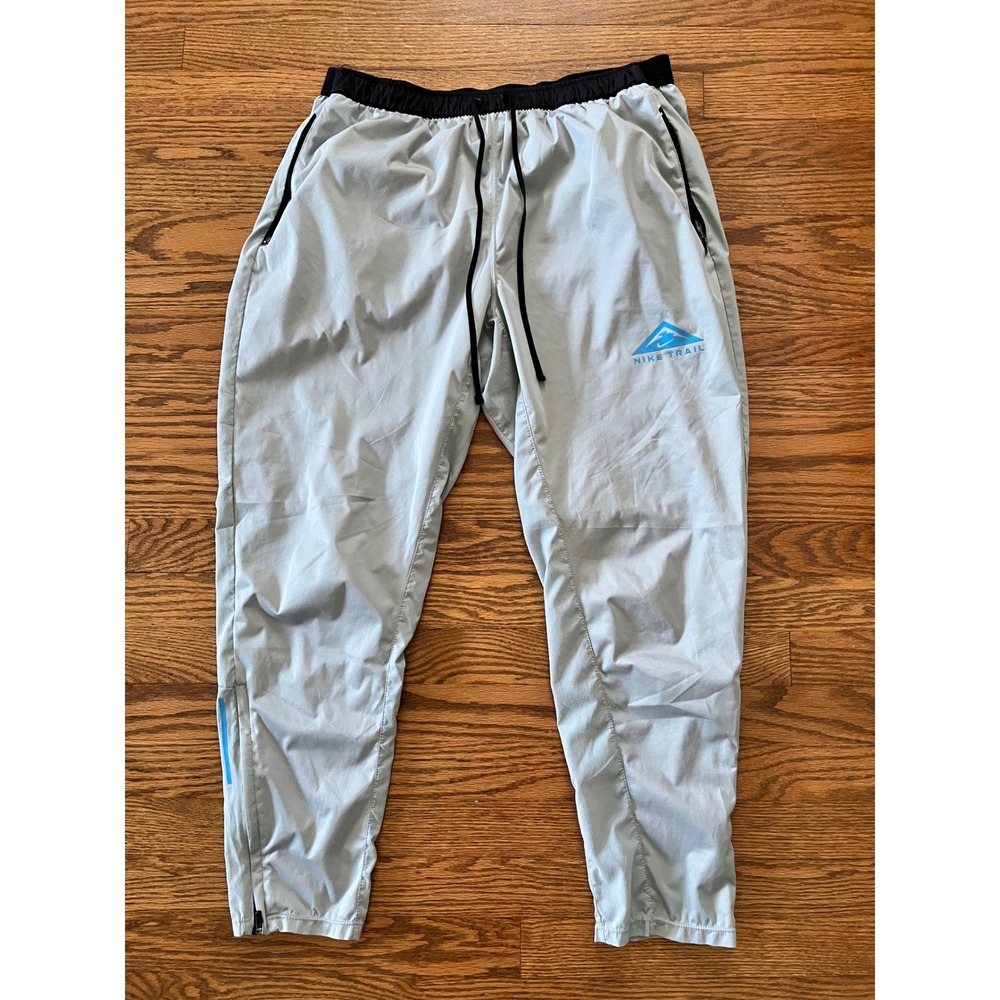 Nike Trail Phenom Elite Mens Large Running Pants Grey Blue CZ9058-073 Joggers